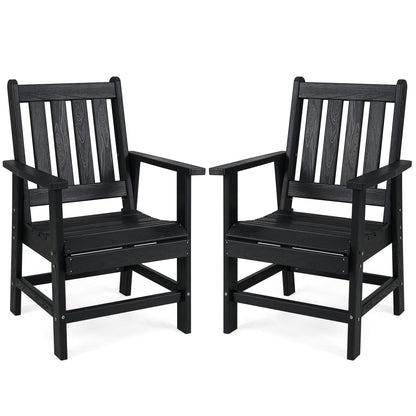 Set of 2 Patio Dining Chairs with Wide Armrests