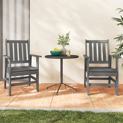 Set of 2 Patio Dining Chairs with Wide Armrests