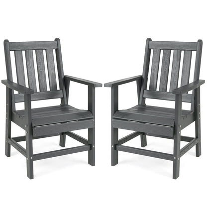 Set of 2 Patio Dining Chairs with Wide Armrests