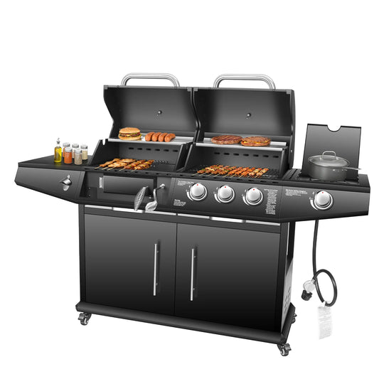 Dual-Fuel Gas and Charcoal Grill