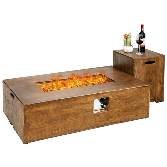 Outdoor Propane Fire Pit Table with Pull-Out Tank Holder