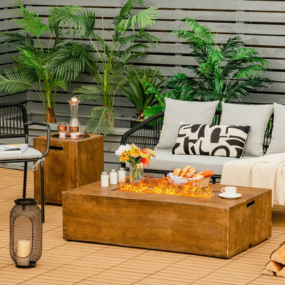Outdoor Propane Fire Pit Table with Pull-Out Tank Holder