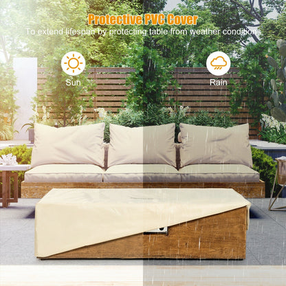 Outdoor Propane Fire Pit Table with Pull-Out Tank Holder
