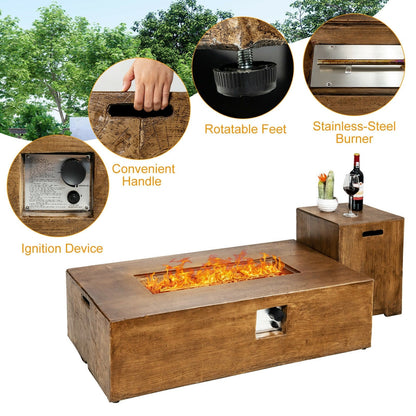 Outdoor Propane Fire Pit Table with Pull-Out Tank Holder