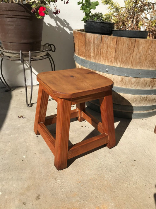 Solid Redwood Foot Stool
