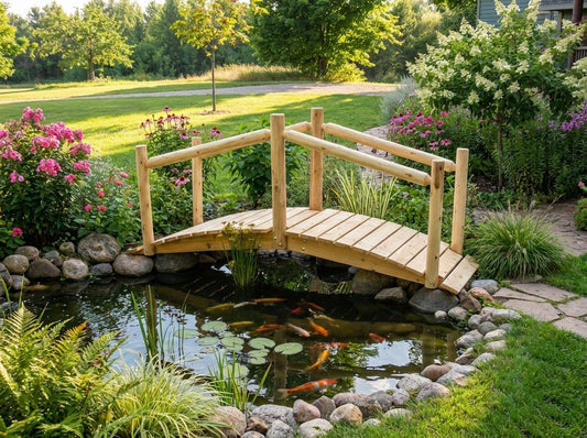 8-Foot Rustic Cedar Garden Bridge
