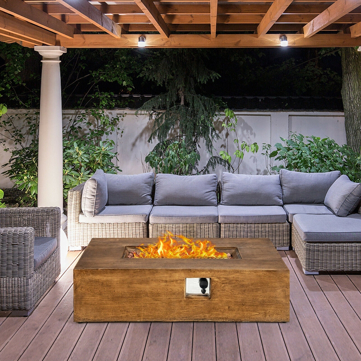 48 x 27 Inch Outdoor Propane Fire Pit Table