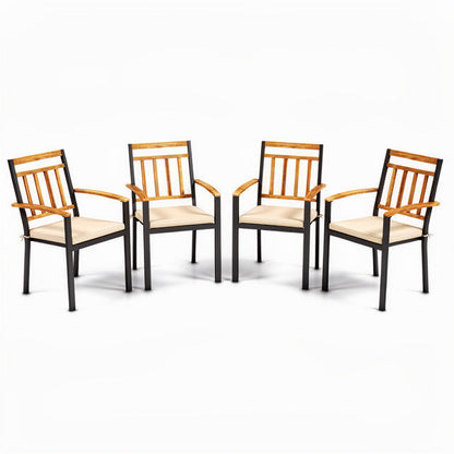 63 Inch Outdoor Dining Table & Set of 4 Patio Dining Chairs